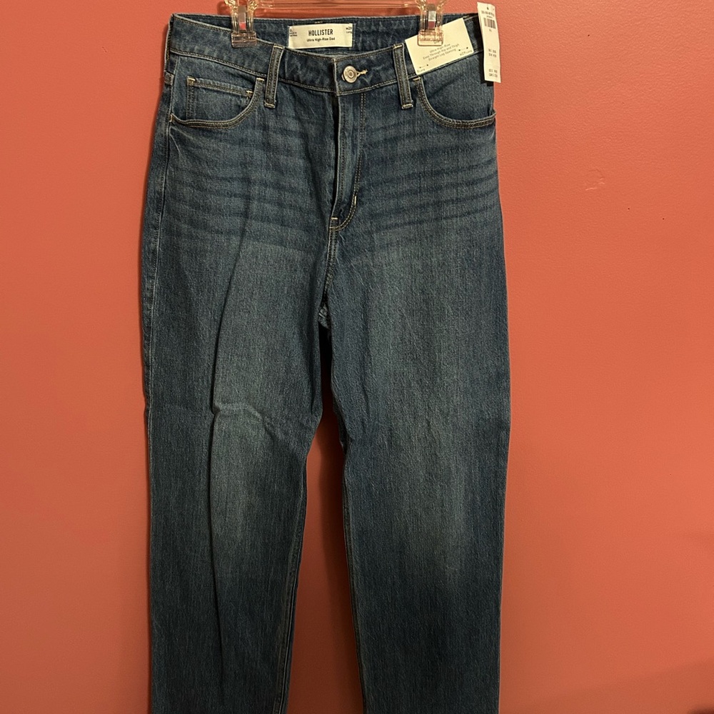 Ultra High-Rise Medium Wash Dad Jeans- Hollister